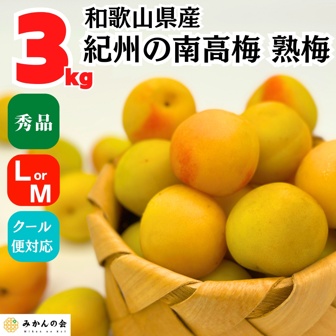 楽天市場】”紀州・和歌山産 南高梅 完熟” 秀品 2L〜3L 約3kg
